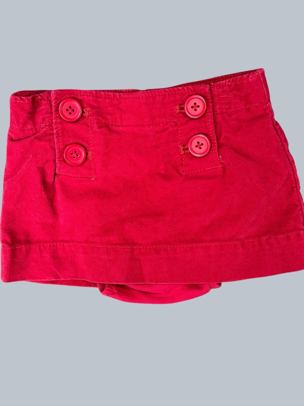 Baby Gap Girls Red Corduroy Button-Detail Skort